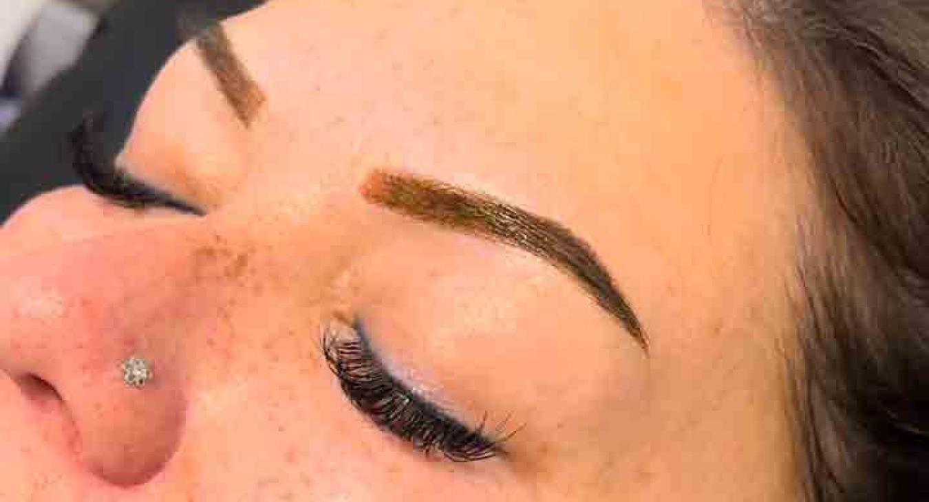 Clients getting eyebrows done